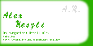 alex meszli business card